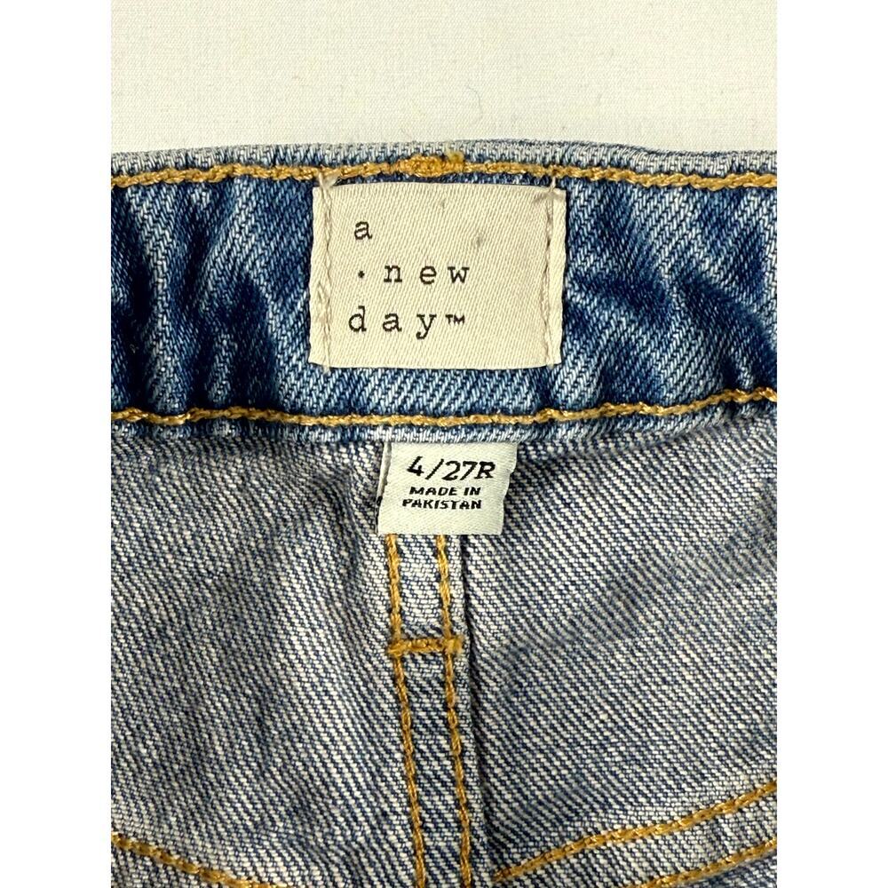 A New Day Jeans Women's Blue Denim 4/27 Cotton High Rise Ankle Mom Y2K - Picture 2 of 10